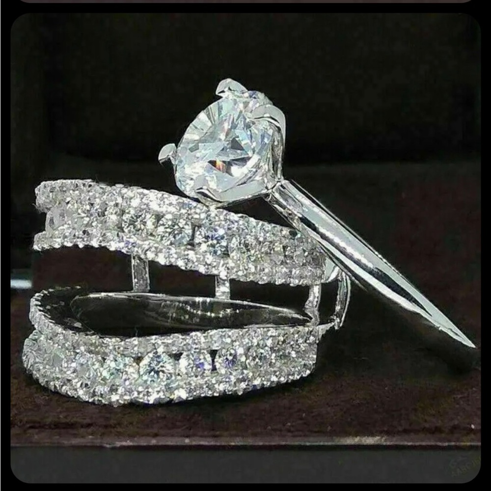 Sterling Silver Lab Diamond Ring - image 4